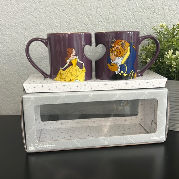 NWT Set of 2 Mug Belle and the Beast original Disney - Picture 1 of 8
